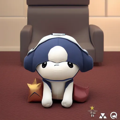 Prompt: cute fumo plush of an admiral of a starship, vray