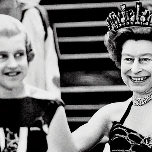 Image similar to queen elizabeth ii in wwe, 1 9 9 0