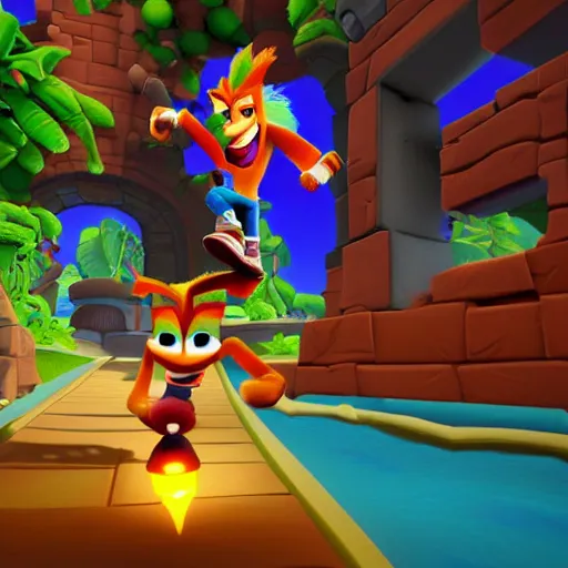 Image similar to crash bandicoot, sydney level, playstation 7