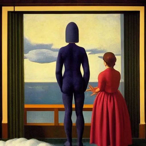 Image similar to the true meaning of infinite by Raphael, Hopper, and Rene Magritte. detailed, romantic, enchanting, trending on artstation.