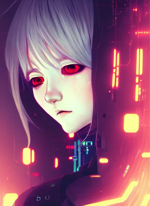 Arte AI: cyberpunk anime girl por @илья пьянков (lov3drain)