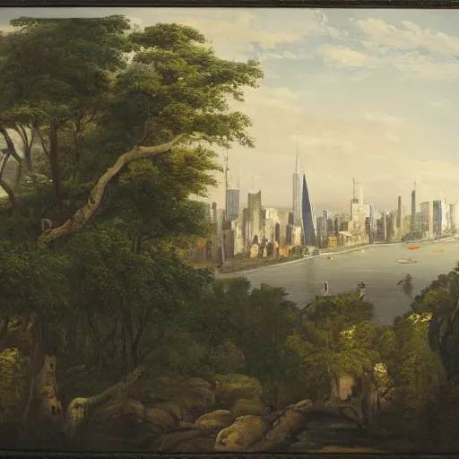 Prompt: view of New York from the jungle