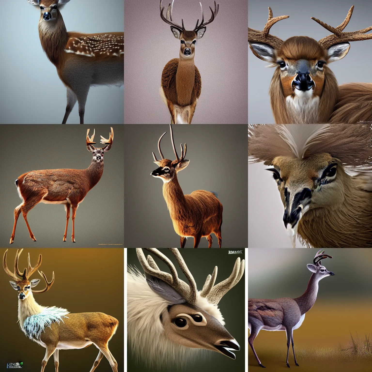 Image similar to a feathered deer with feathers for fur, national geographic, photo, nature photography, trending on artstation, highly detailed, full body, realistic