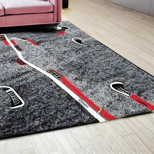 Image similar to a futuristic skids road map carpet rug