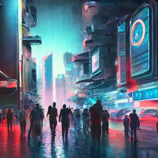 Prompt: cyberpunk baghdad 2 0 4 9, oil on canvas