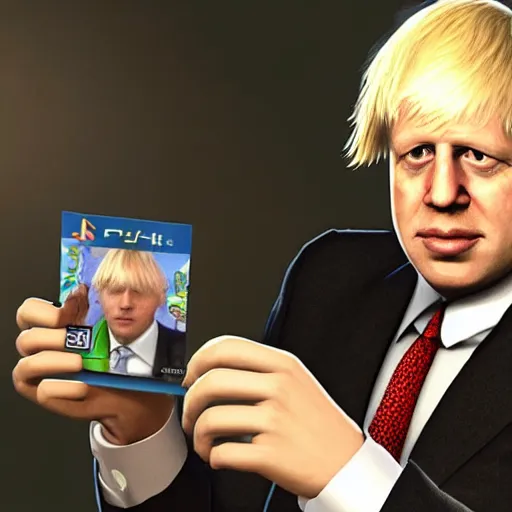 Prompt: Boris Johnson in playstation 1 game, lots of detail, ultra HD