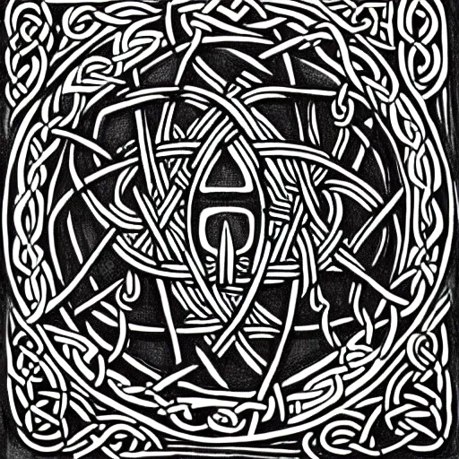 Image similar to Monster, celtic art style