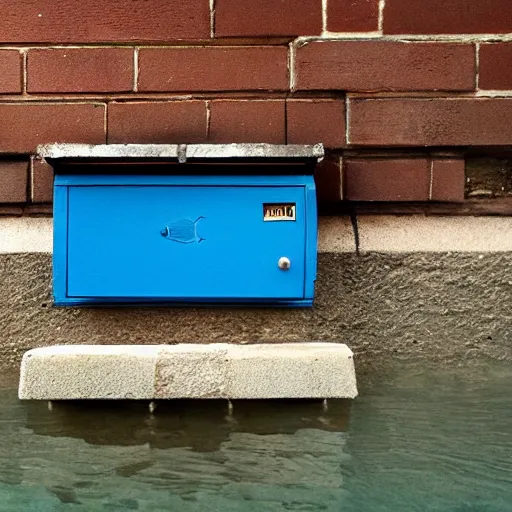 Prompt: photo of a letterbox underwater, trending on flickr