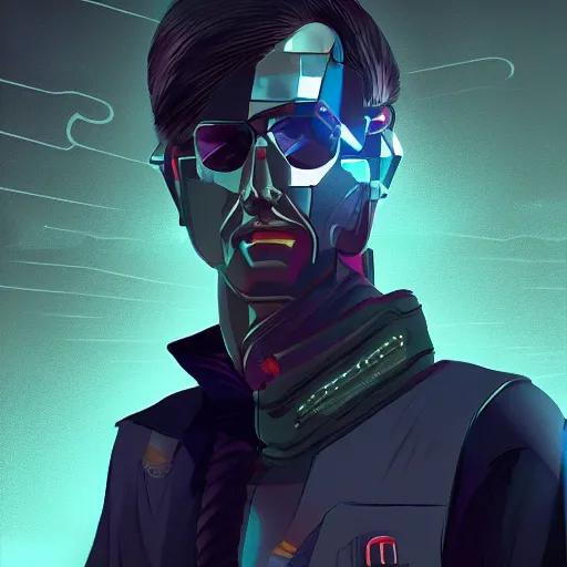 Image similar to cyberpunk william the silent as the leader of a futuristic communist society, cybernetics, sharp lines, digital, artstation, colored in