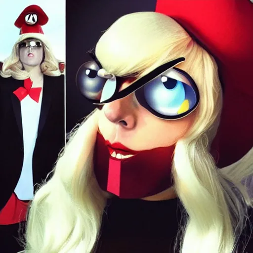 Image similar to lady gaga super mario cosplay