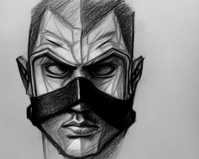 Image similar to draft drawing of a european man covering face with mask, draft sketch, thin stroke, trending on artstation, context art, pencil sketch, high detail