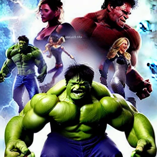 Prompt: Marvel movie poster of Incredible Hulk