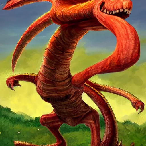 Image similar to hyper realistic trogdor the burnanator