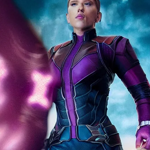 Image similar to Photoshoot of Scarlett Johansson as Thanos