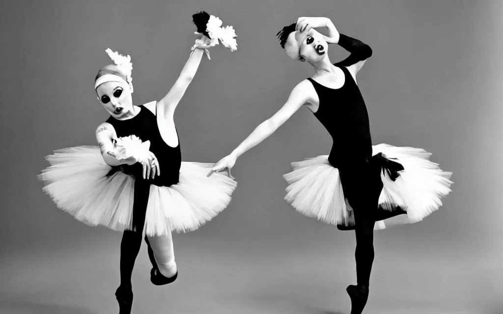 Prompt: marylin manson with a ballerina tutu, realistic photo