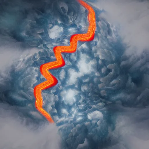 Image similar to two spinning tops clashing atop of a mountain, sparks, lightning storm, dramatic lightning, hyperrealistic digital art, 8 k, trending on artstation,
