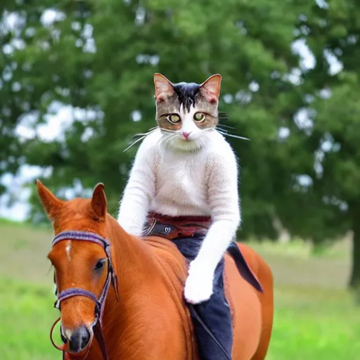 Prompt: cat on horse