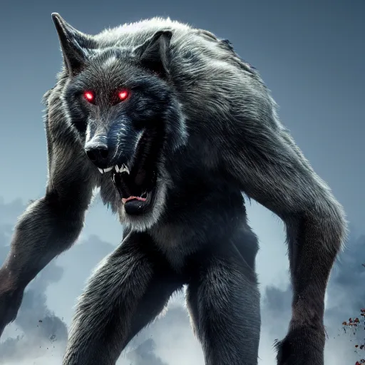 Prompt: an octane render of a werewolf-n4
