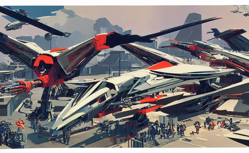 Prompt: way too many giant robot birds, art by syd mead, extremely detailed, high quality,