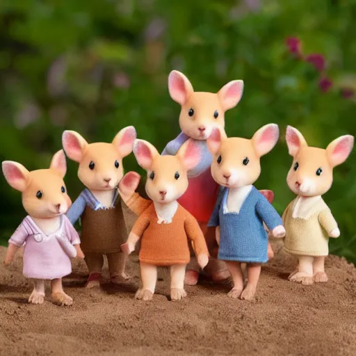 Prompt: Calico critters Aardvark family