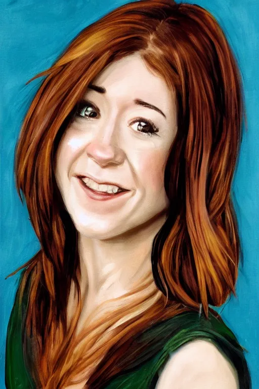 Prompt: portrait of tomboy alyson hannigan