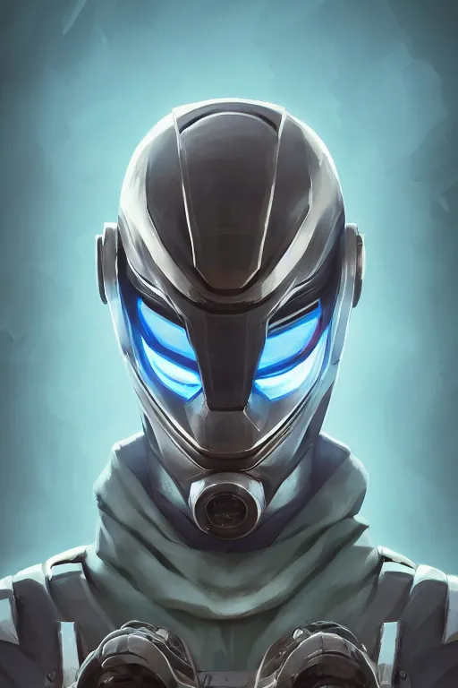 Image similar to epic mask helmet robot ninja portrait stylized as fornite style game design fanart by concept artist gervasio canda, behance hd by jesper ejsing, by rhads, makoto shinkai and lois van baarle, ilya kuvshinov, rossdraws global illumination radiating a glowing aura global illumination ray tracing hdr render in unreal engine 5