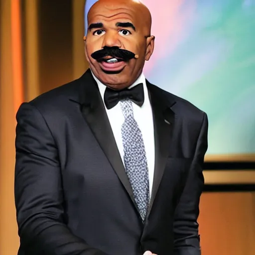 Image similar to steve harvey with a giant mustache