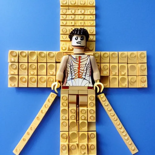 Image similar to the vitruvian man as a lego figure