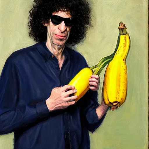 Image similar to howard stern with banana, edward hopper painting