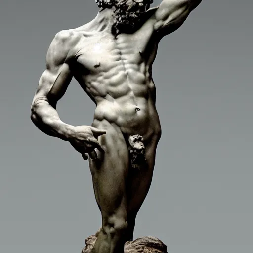 Prompt: a photorealistic image of michelangelo's sculpture of among us