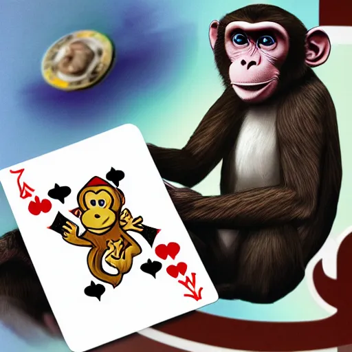 Prompt: “ jerma playing cards with a monkey ”