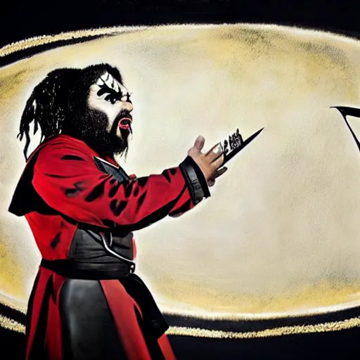 Image similar to A picture of a Klingon Opera, by Banksy