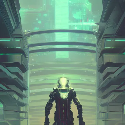 Prompt: cyberpunk warrior helmet full body, sharp focus, james gilleard, moebius, print, cinematic, surreal, game art