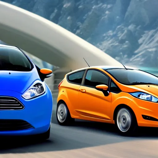 Image similar to a blue 2013 ford fiesta in the movie Cars