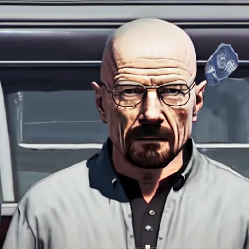 Image similar to walter white as the main character in the new gta 6 trailer