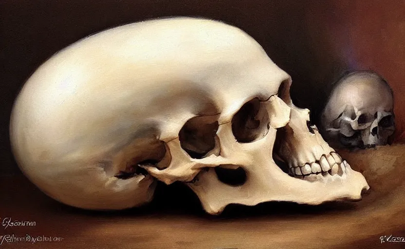 Prompt: Alchemy seashell Skull. By Konstantin Razumov, highly detailded