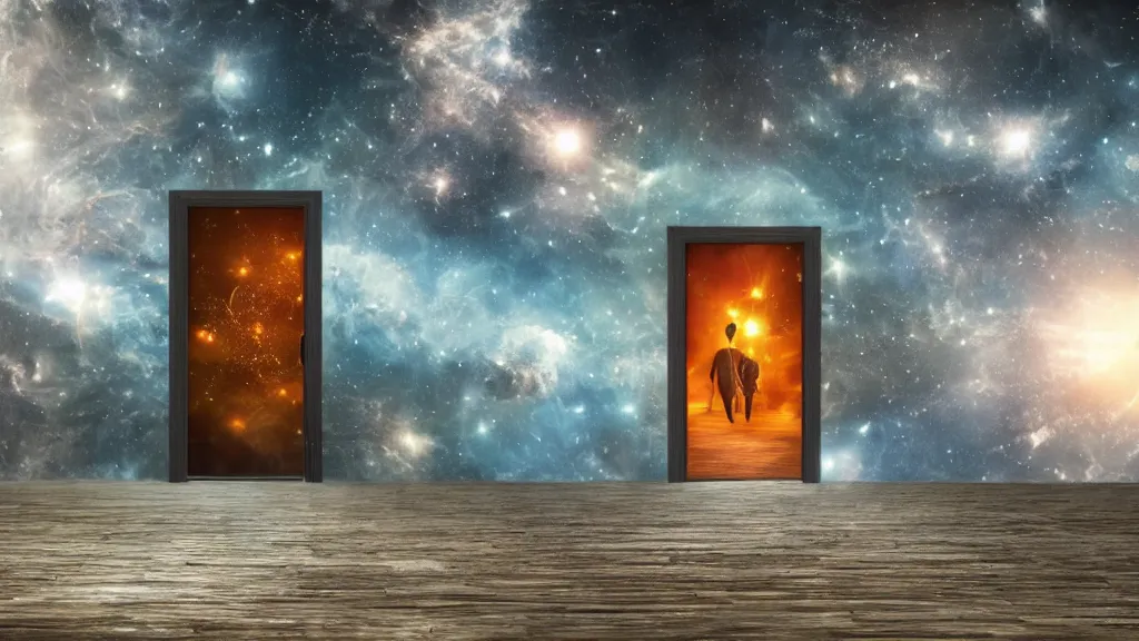 Prompt: through the open door into a new universe