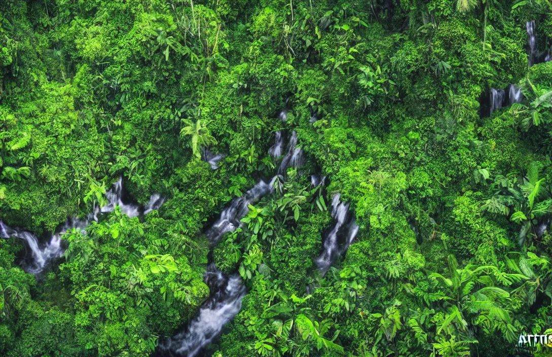 Prompt: a jungle in amazon, detailed dreamscape, hyperreal phantastic, drone shot, intricate details in environment, golden ratio, high aestehtic, waterfalls and lakes, cinematic light dramatic light, lightrays, in the style of terrence mallick cinematography, trending on artstation