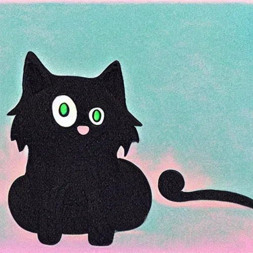 Prompt: a cute black cat by Studio Ghibli