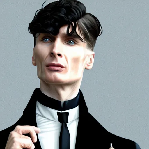 Image similar to a portrait of cillian murphy as tommy shelby, atlantis background, highly detailed, realistic face, digital art, epic, fantasy, in the style of artgerm, sharp, artstation