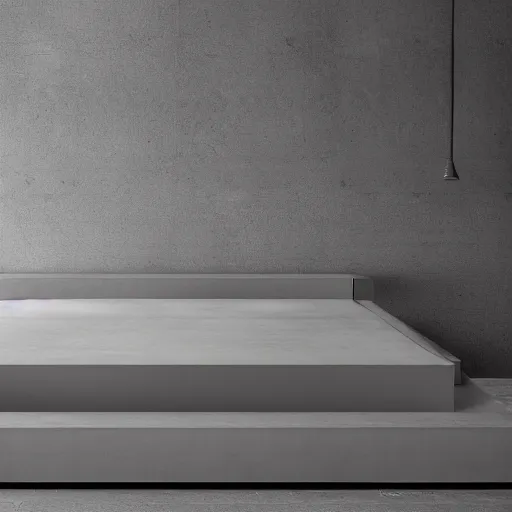 Image similar to a bed made of concrete, no background