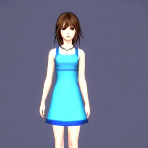 Image similar to max caulfield in a blue dress