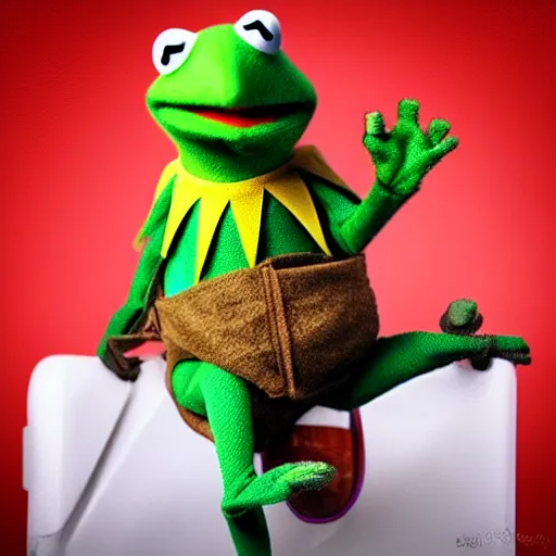 Image similar to “Kermit the Frog as president of the United States, photo journalism unreal 4k”