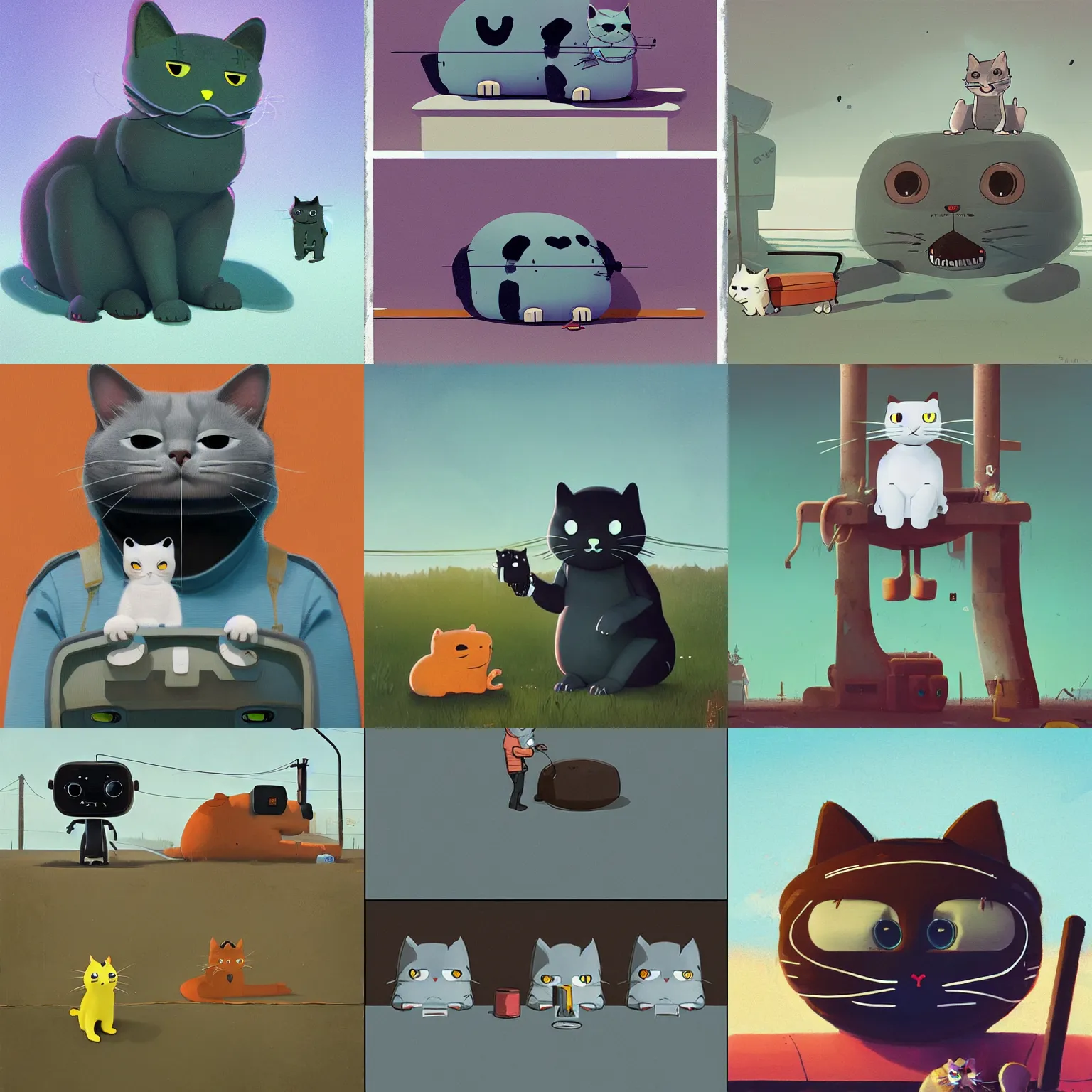 Image similar to cute stalenhag simon cat by