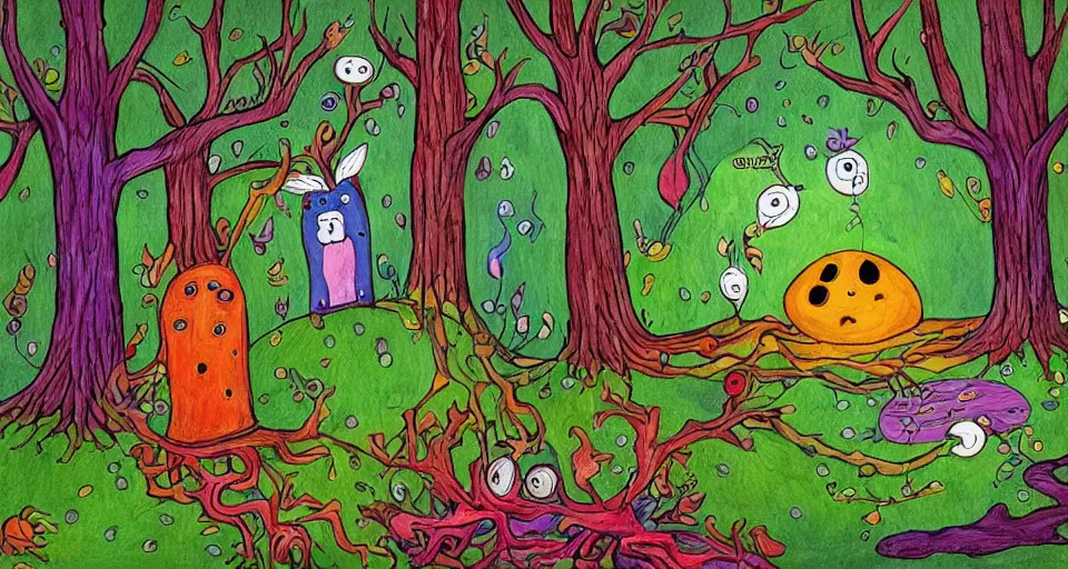 Image similar to Enchanted and magic forest, by Allie brosh