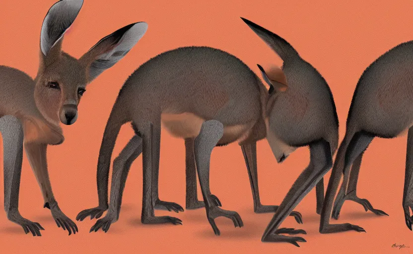 Image similar to a machine that creates kangaroos, digital art