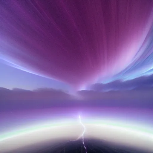 Image similar to amazing photo of a purple tornado in the sky by marc adamus, beautiful dramatic lighting