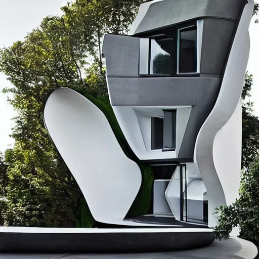 Image similar to house designed by zaha hadid