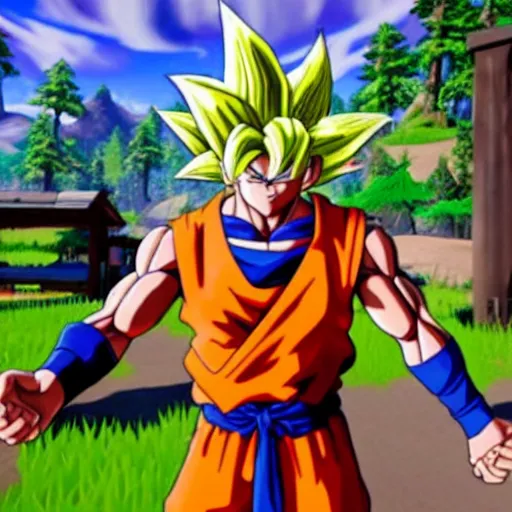 Image similar to goku in fortnite