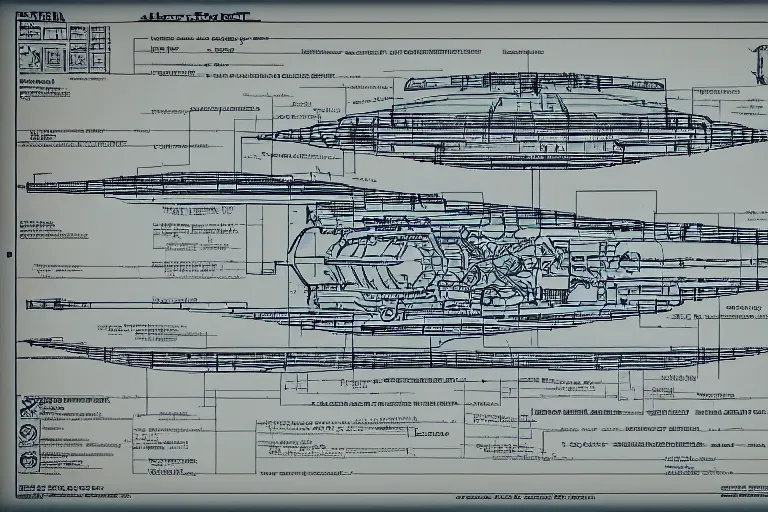 Image similar to alien spaceship blueprint schematics